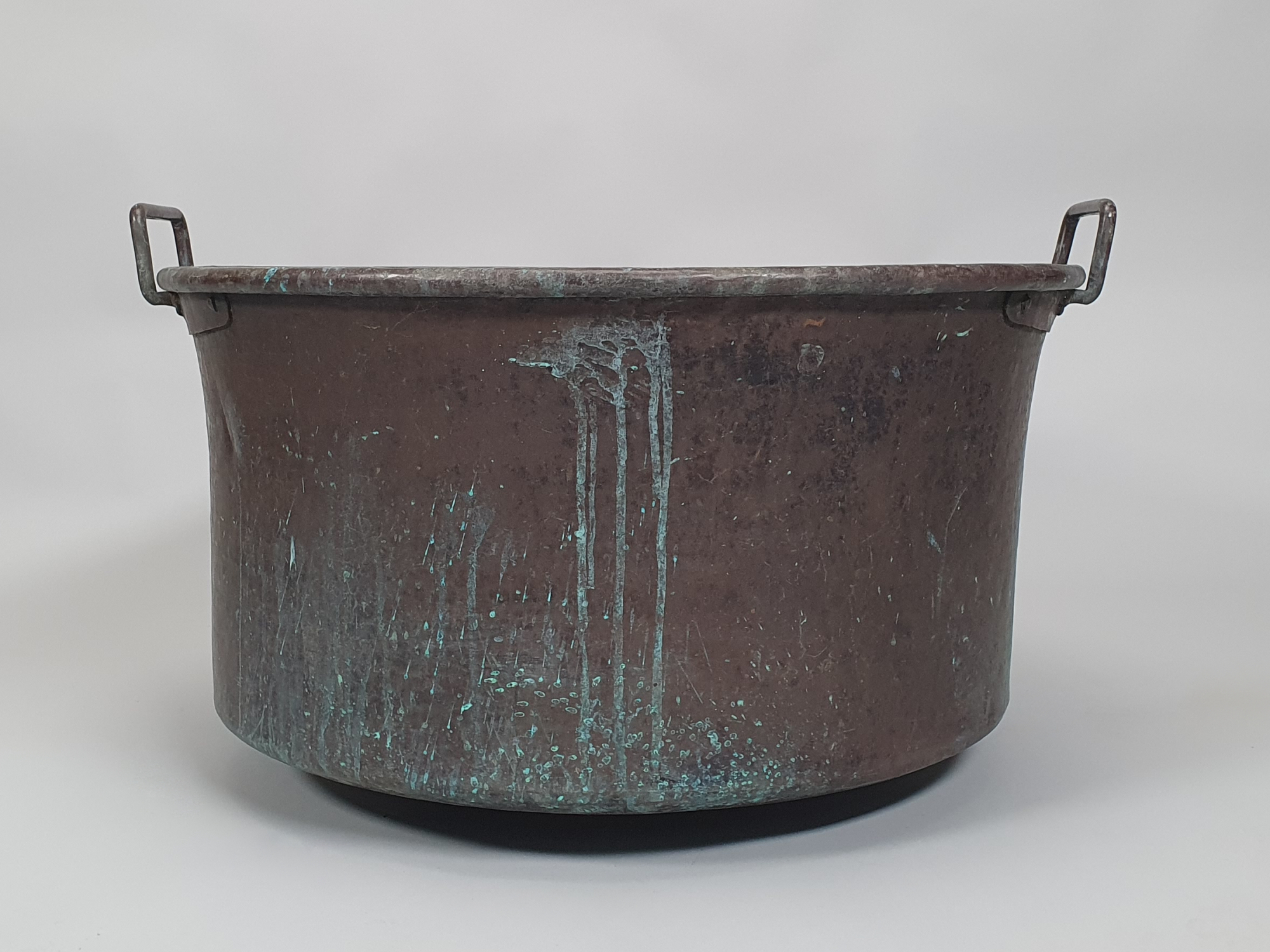 Antique Copper Planter with Wide Shallow Form, 19th Century
