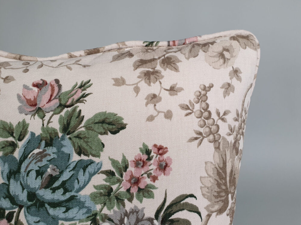 Antique Cushions in Sanderson linen 'Malwood'
