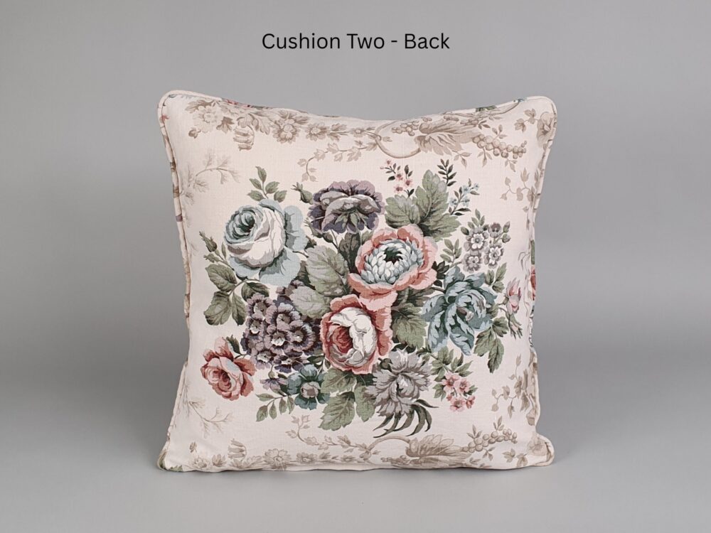 Antique Cushions in Sanderson linen 'Malwood'