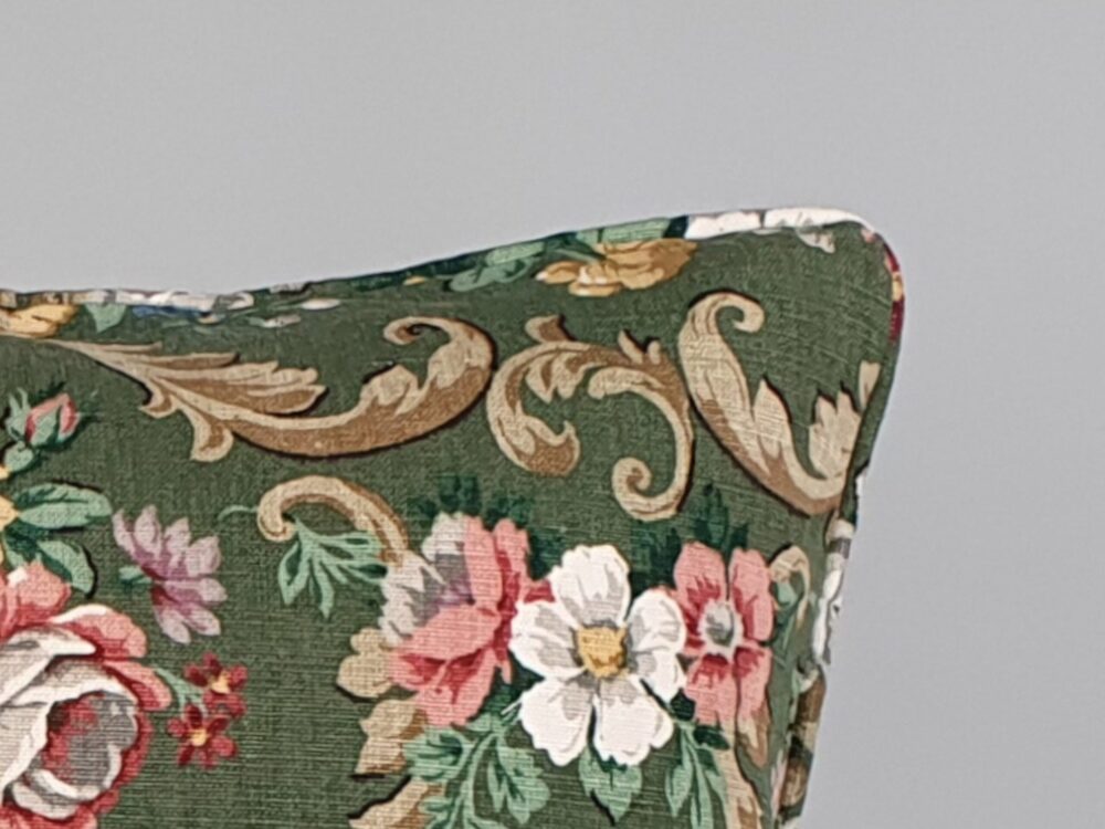 Antique Cushions in Sanderson linen 'Tregaron' green colourway