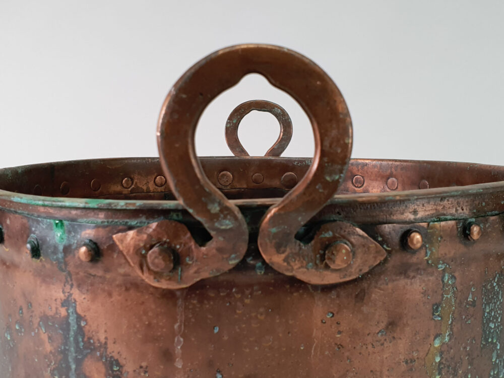 Antique early 19th century small riveted Copper Bucket