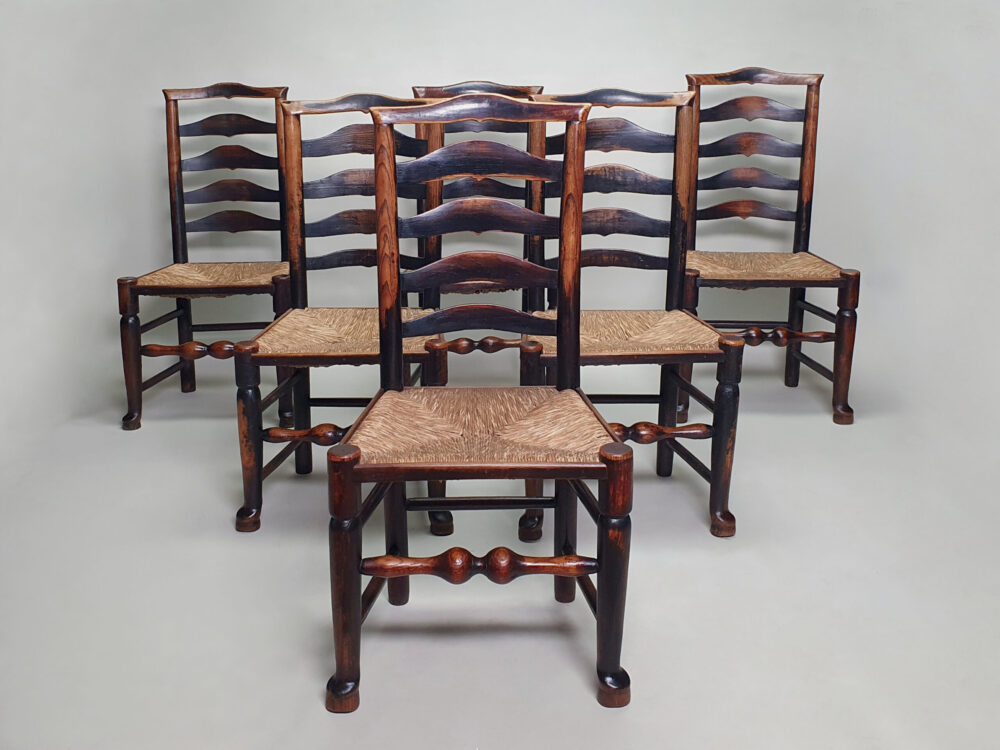 Antique eighteenth century ladder back chairs