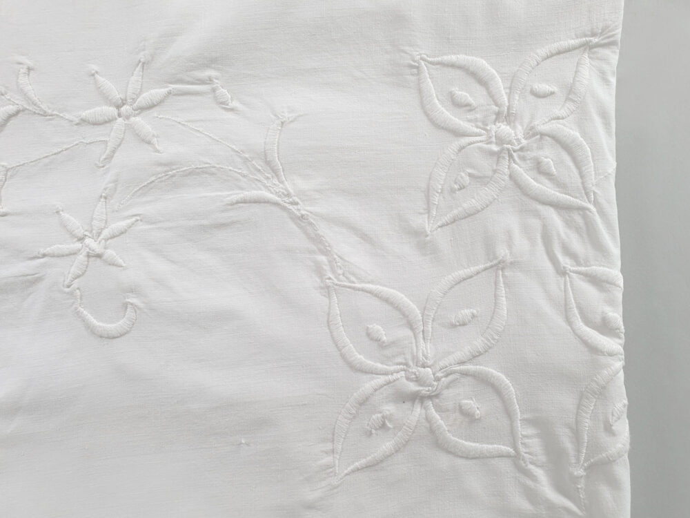 Antique embroidered white Bedspread