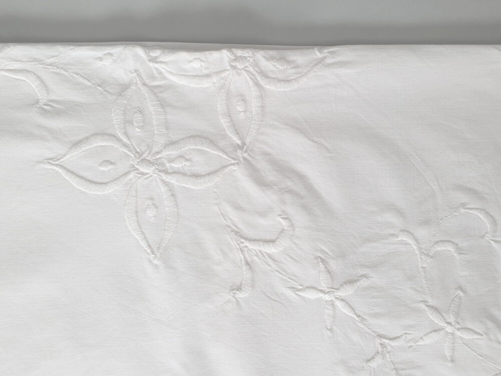 Antique embroidered white Bedspread