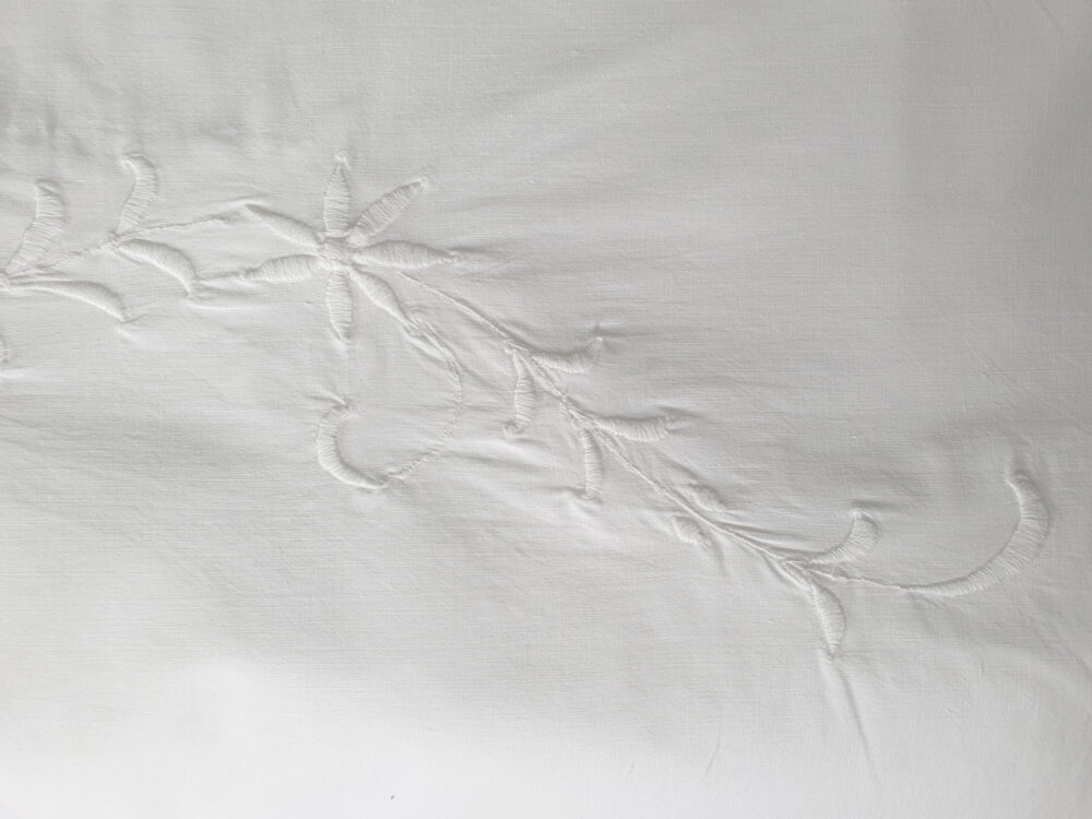 Antique embroidered white Bedspread