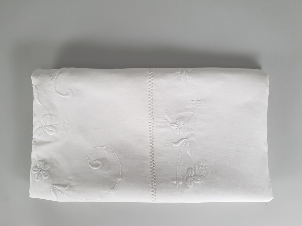 Antique embroidered white Bedspread
