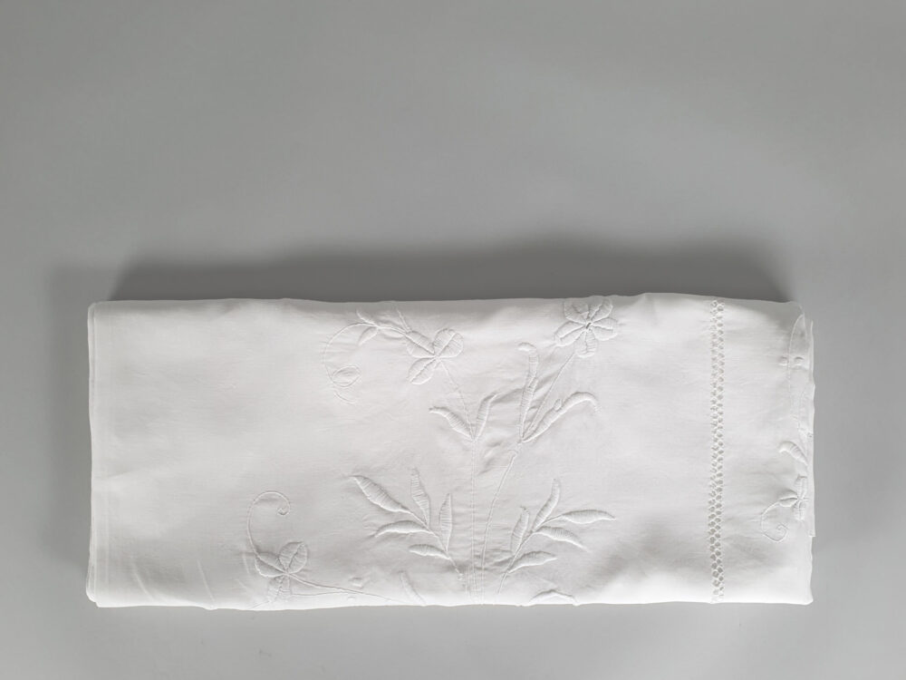 Antique embroidered white Bedspread