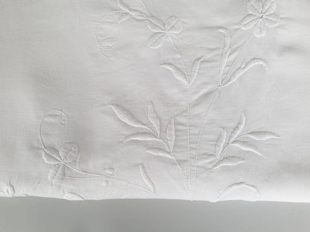 Antique embroidered white Bedspread