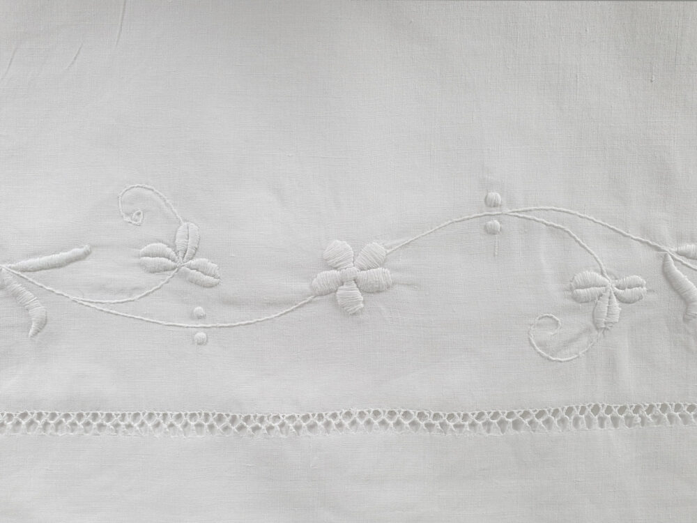 Antique embroidered white Bedspread