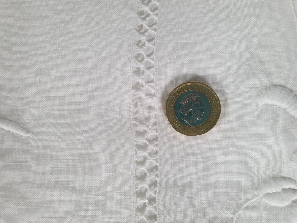 Antique embroidered white Bedspread