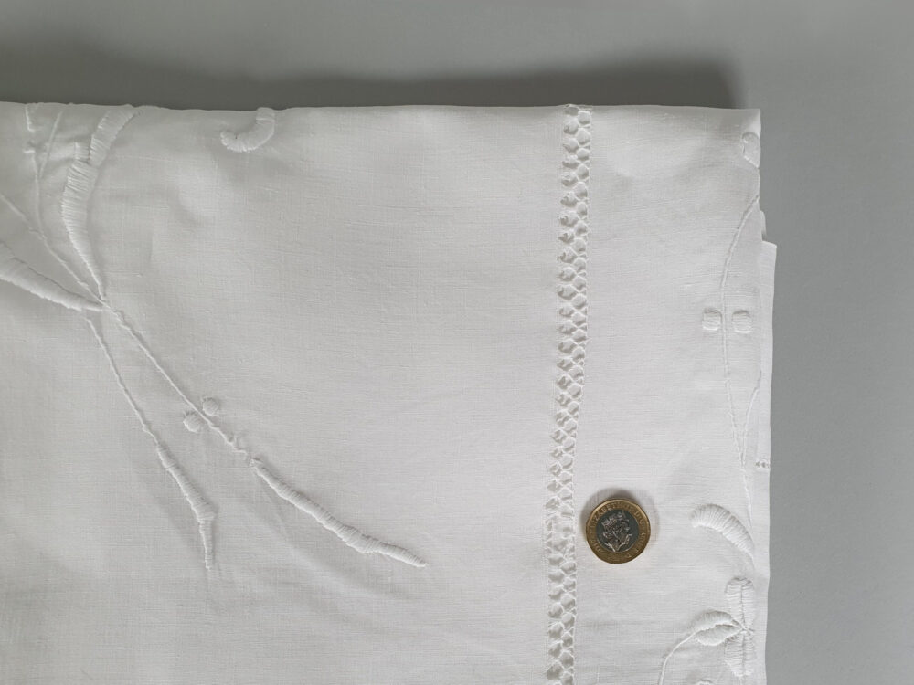 Antique embroidered white Bedspread