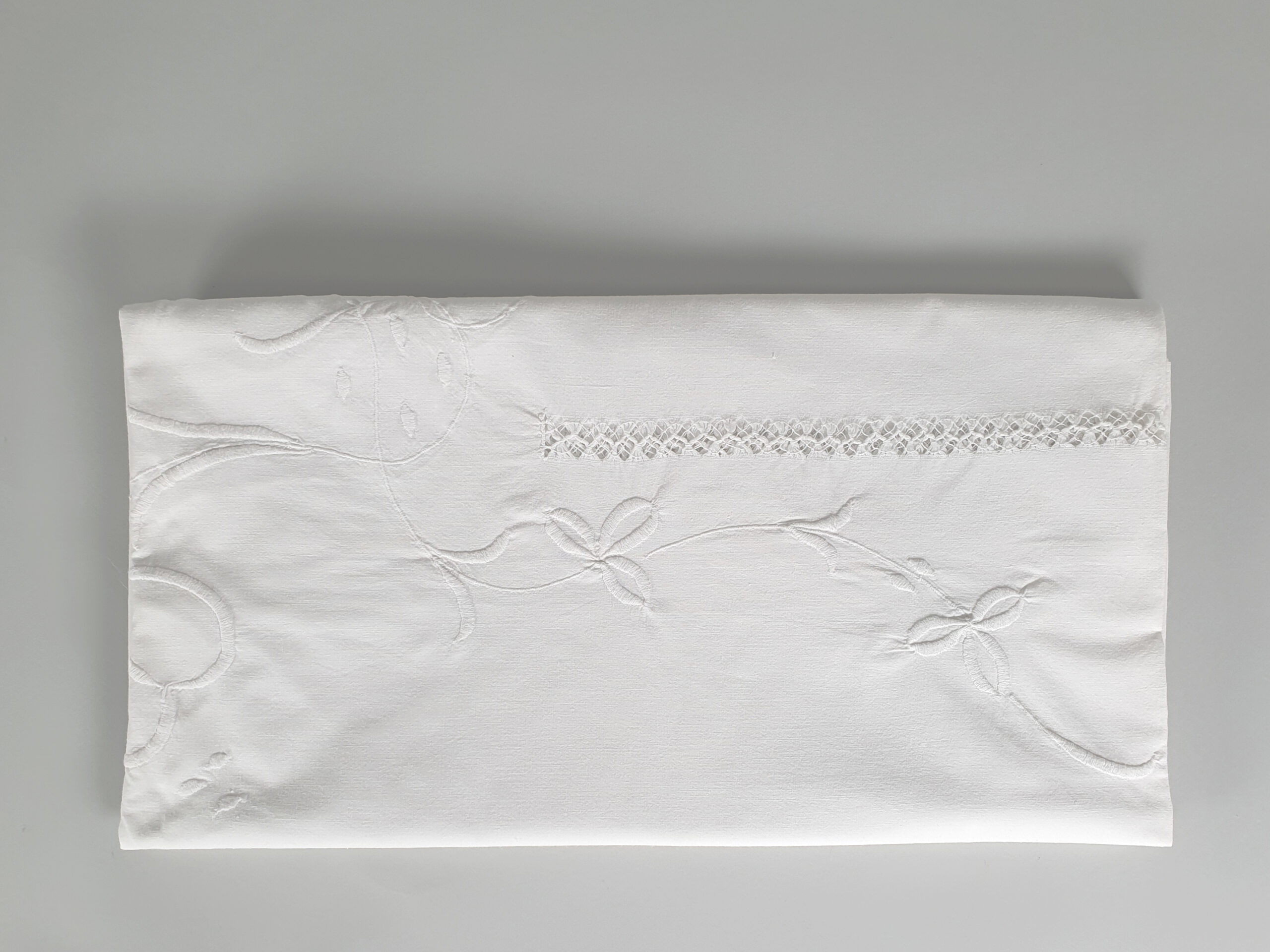 Antique embroidered white Bedspread