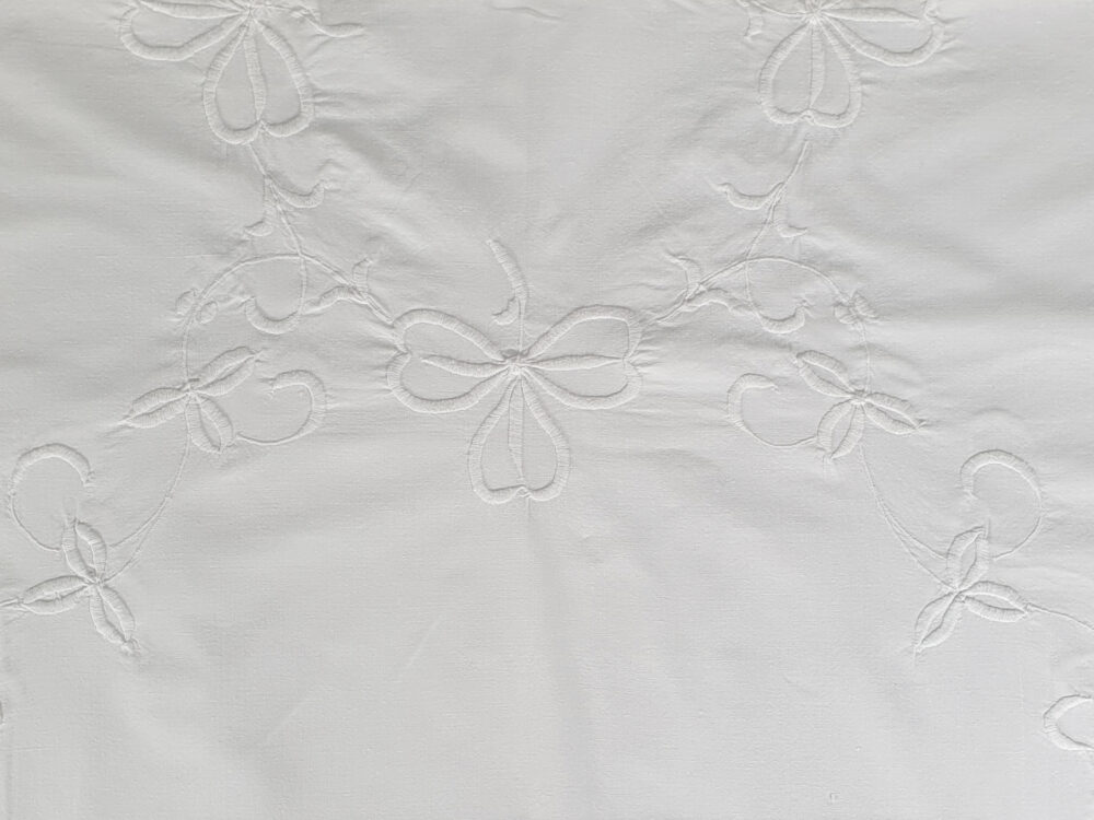 Antique embroidered white Bedspread