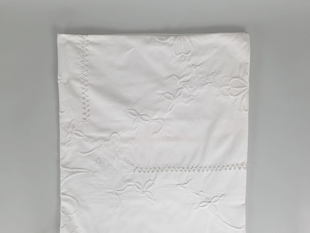 Antique embroidered white Bedspread