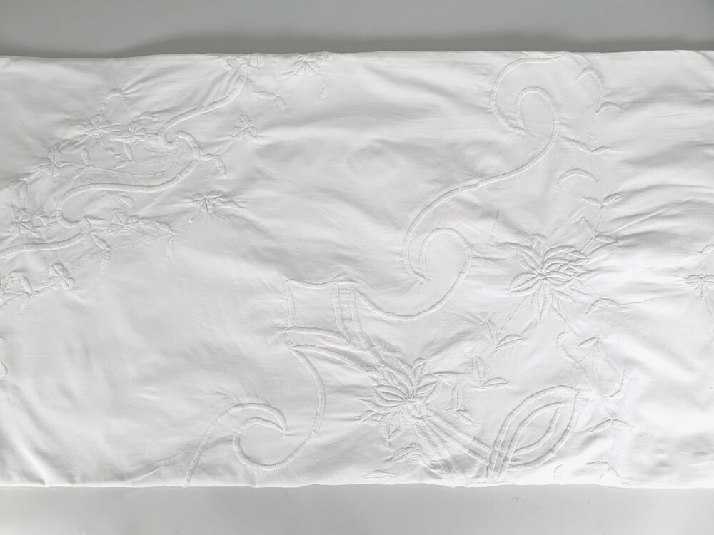 Antique embroidered white Bedspread