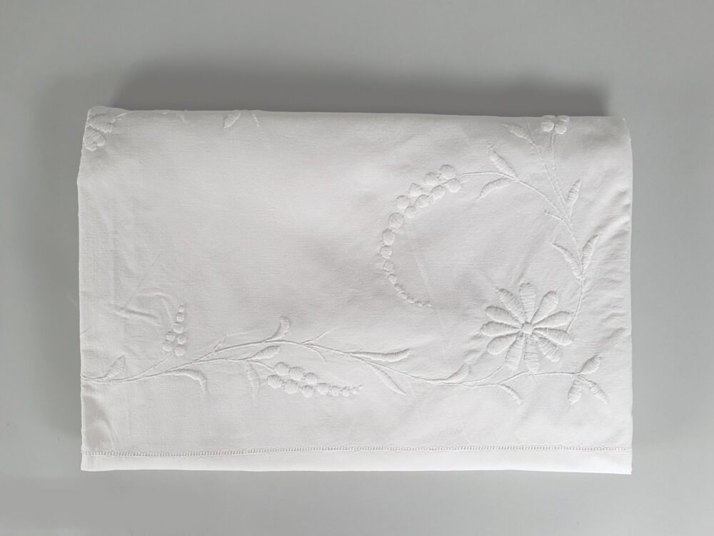 Antique embroidered white Bedspread