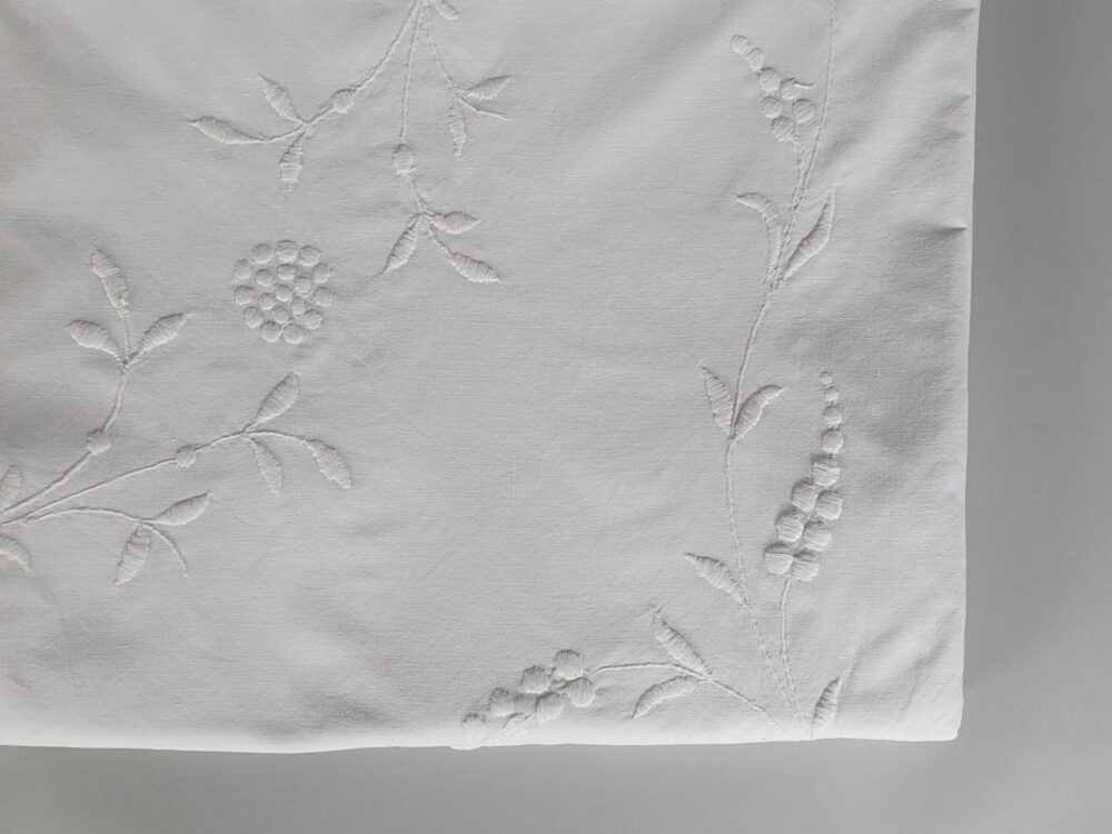 Antique embroidered white Bedspread