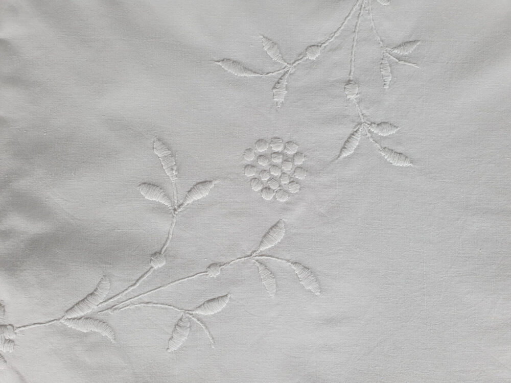 Antique embroidered white Bedspread