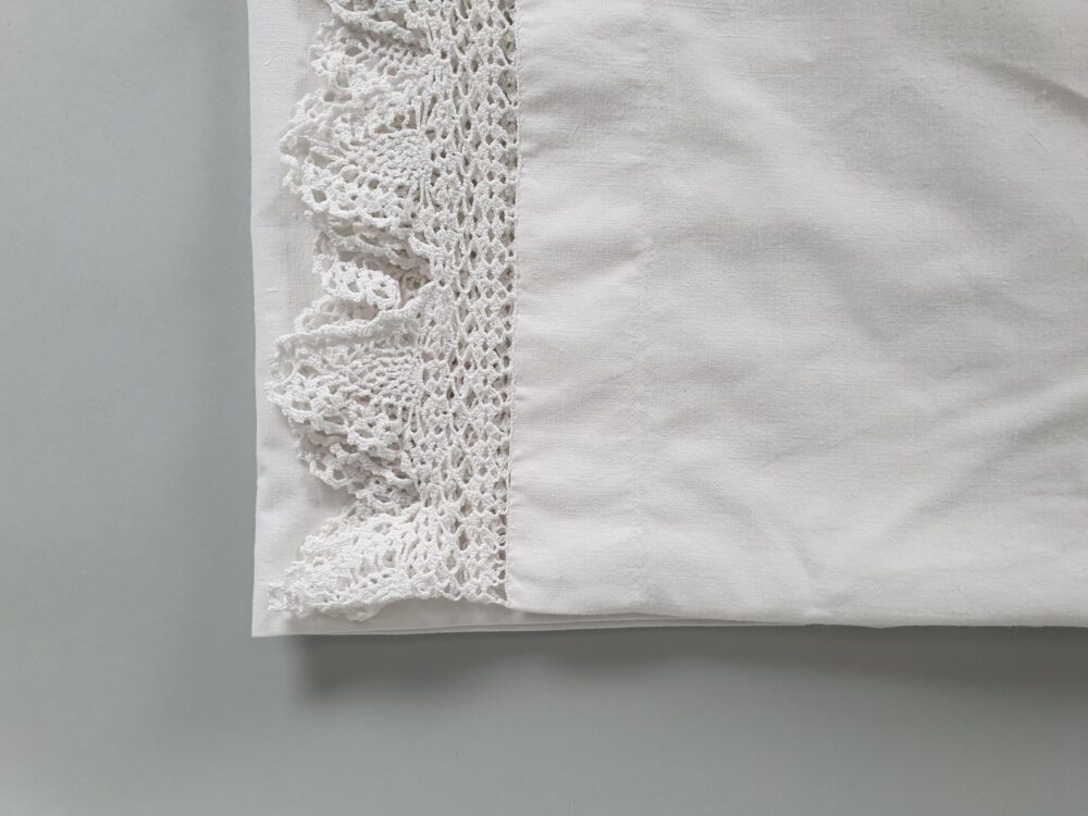 Antique embroidered white Bedspread