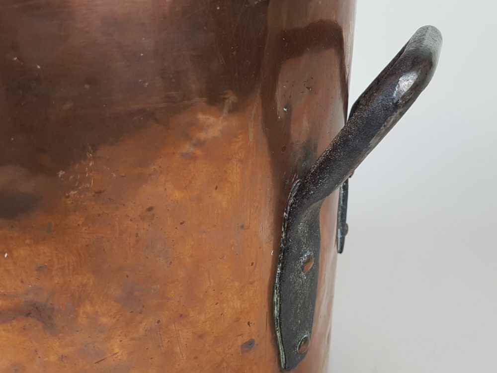Antique French copper Confit Pan with lid