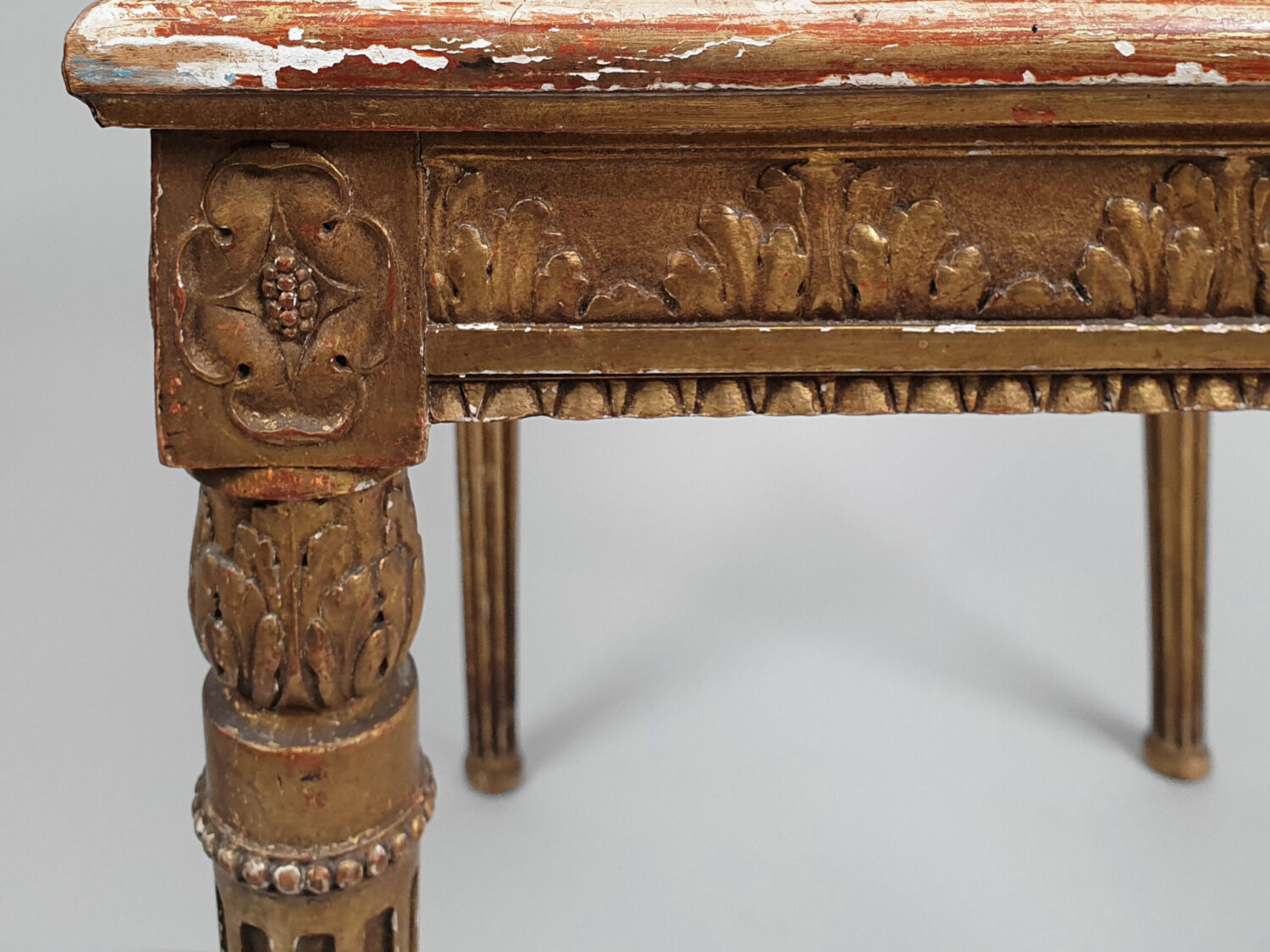 Antique French gilt wood caned Side Chair