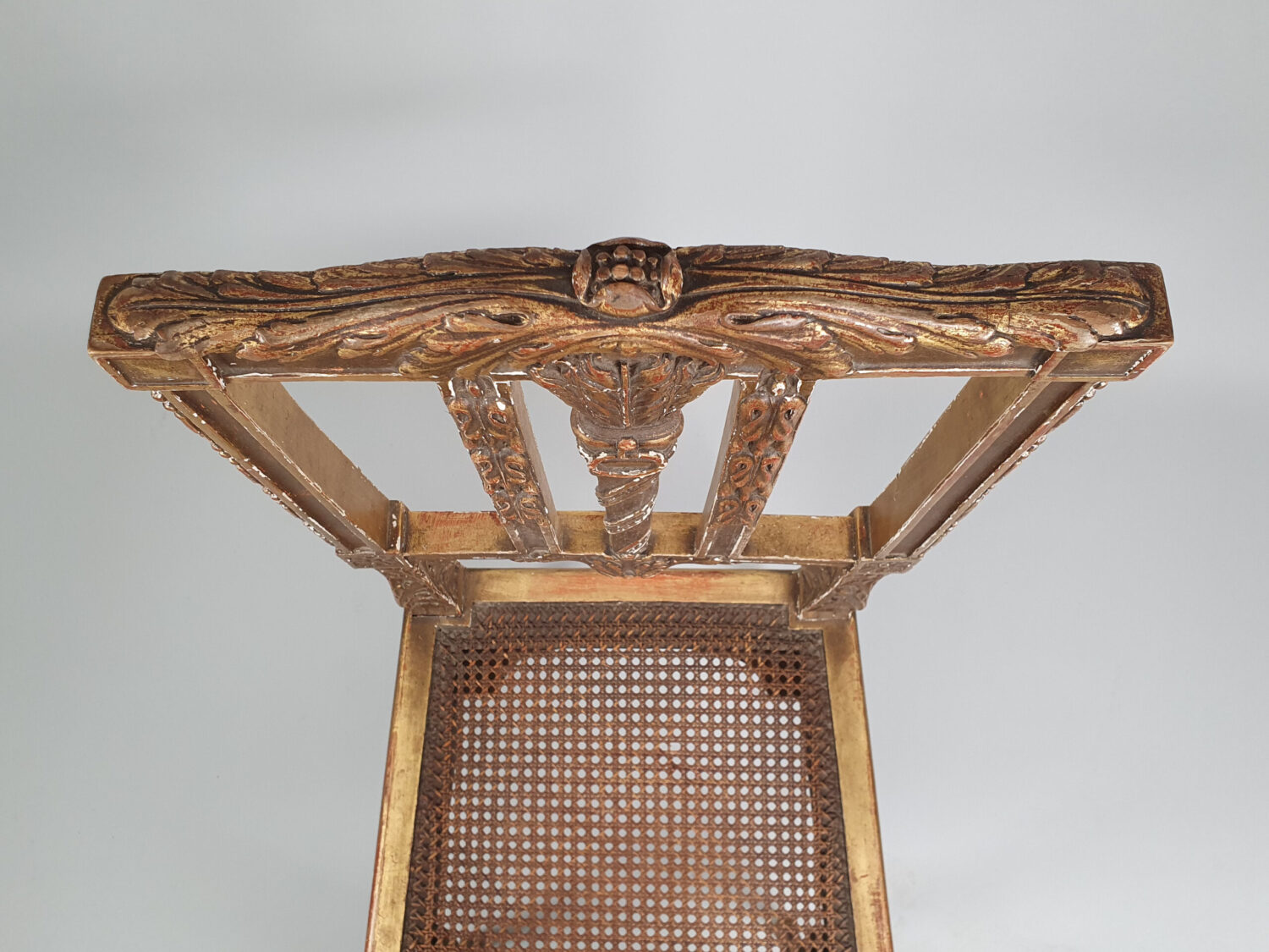 Antique French gilt wood caned Side Chair