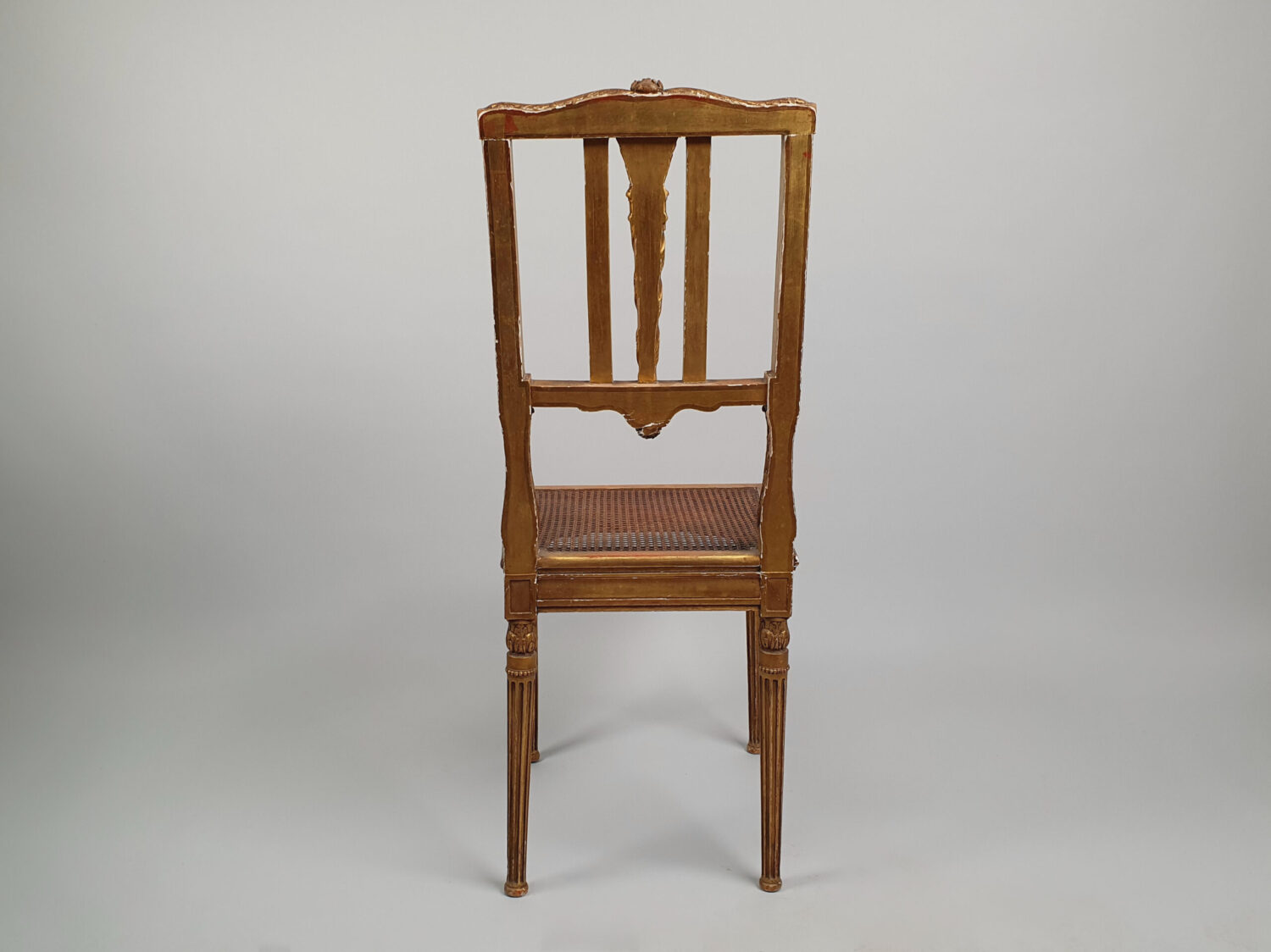 Antique French gilt wood caned Side Chair