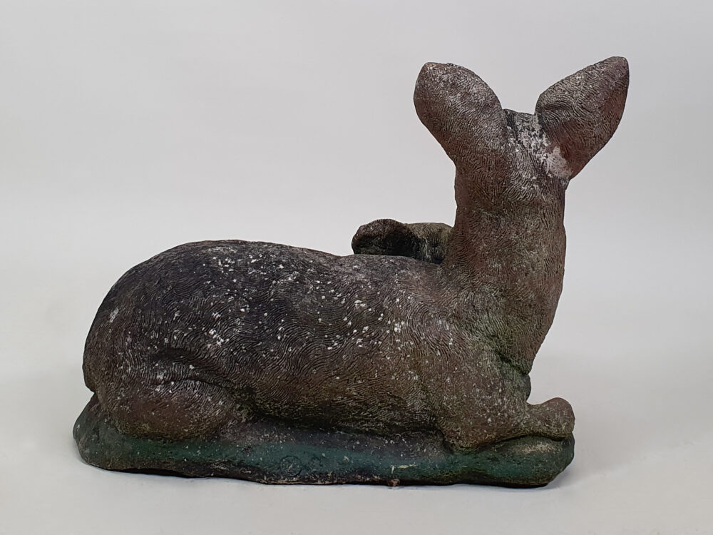 Antique garden ornament Deer and baby Fawn