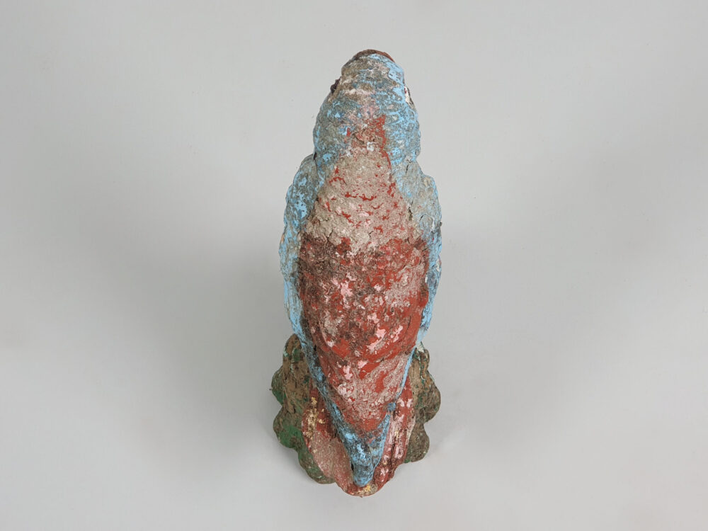 Antique garden ornament Parrot in original paint
