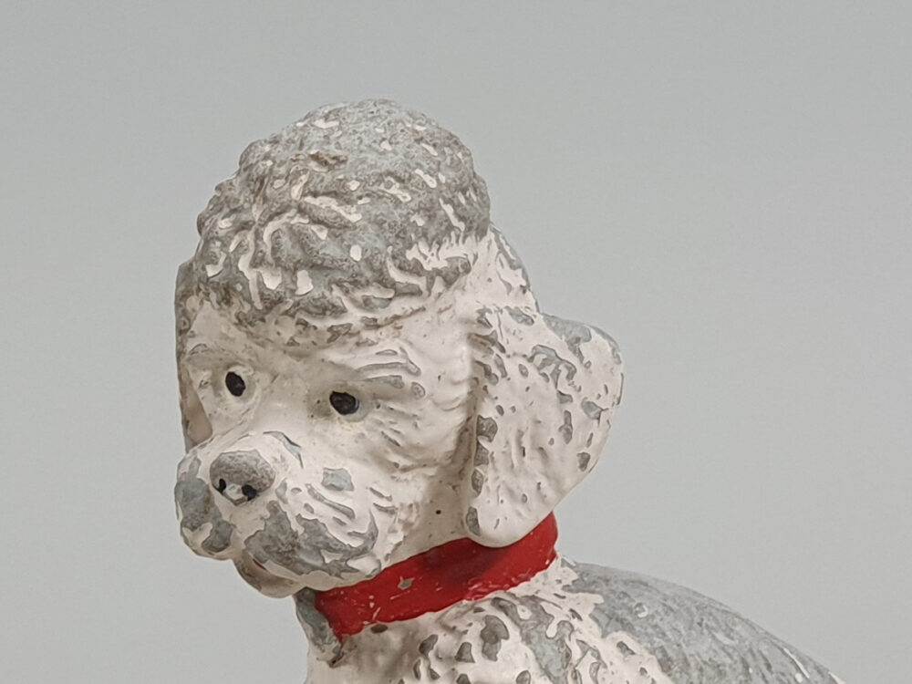 Antique garden ornament Poodle Dog in original paint