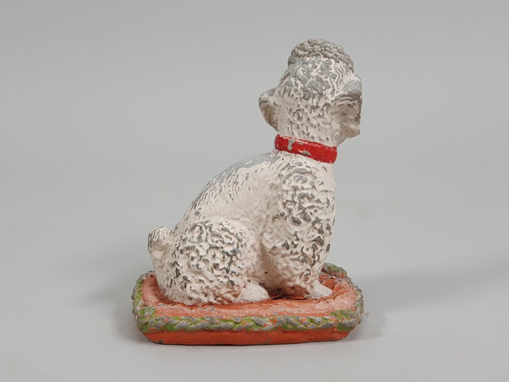 Antique garden ornament Poodle Dog in original paint