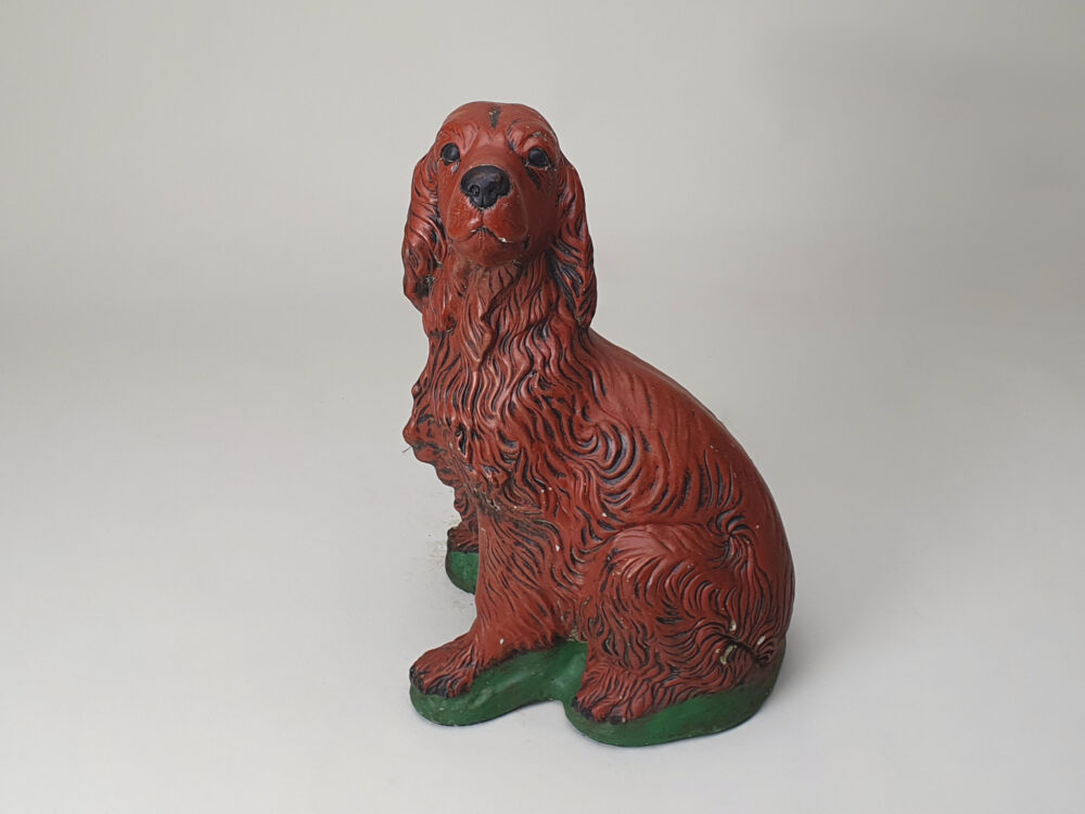 Antique garden Ornament, Spaniel Dog in original paint