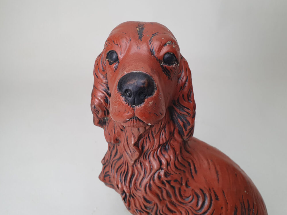 Antique garden Ornament, Spaniel Dog in original paint