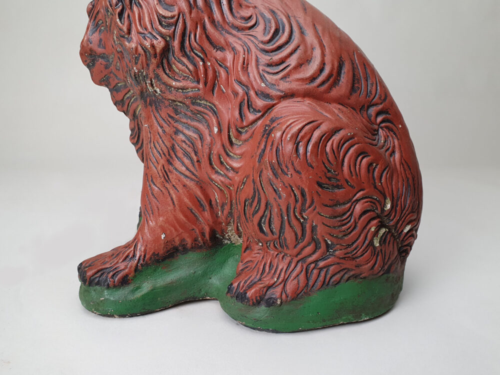 Antique garden Ornament, Spaniel Dog in original paint