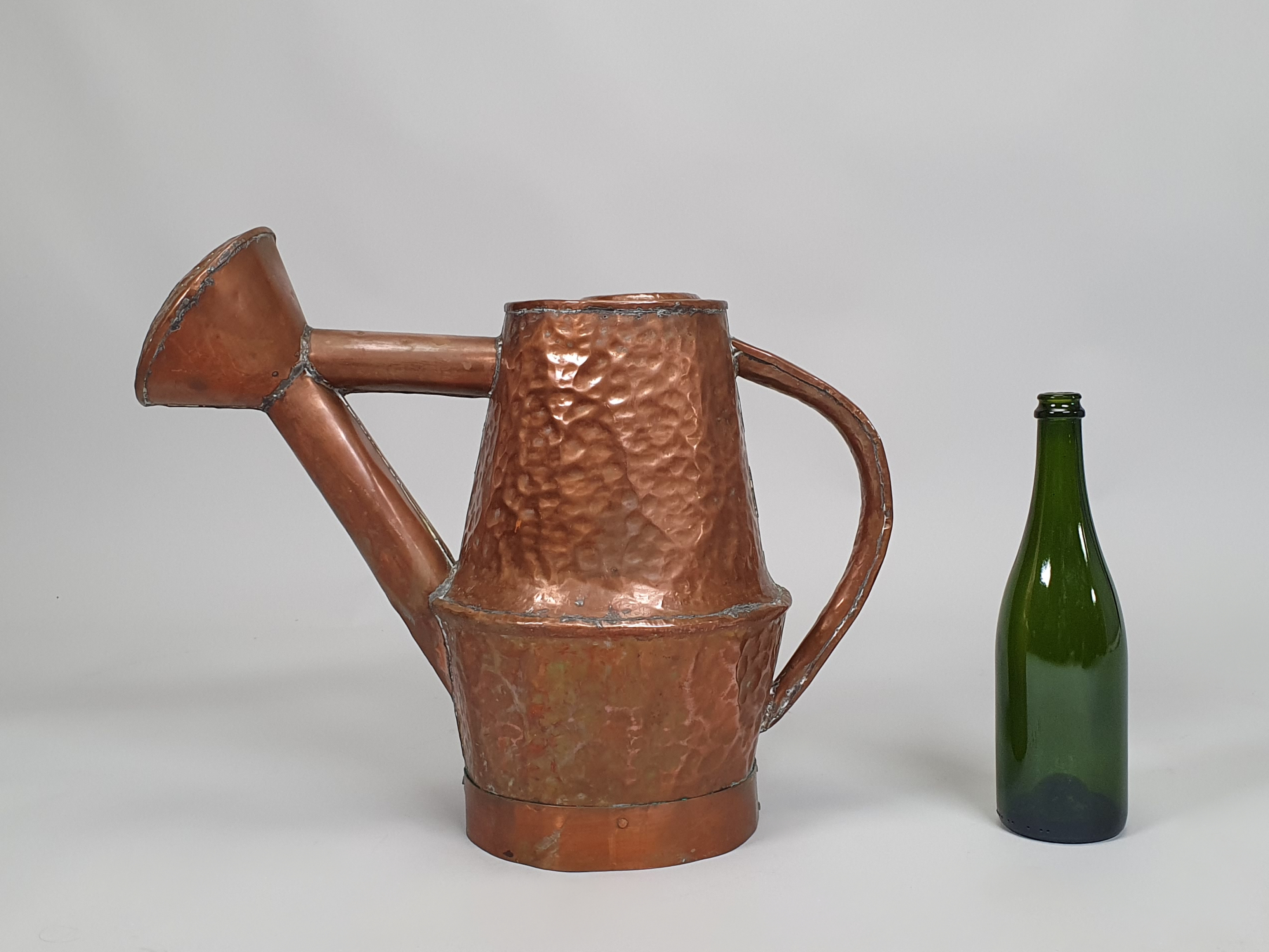 Antique Hand Hammered Copper Watering Can, Late 1800s