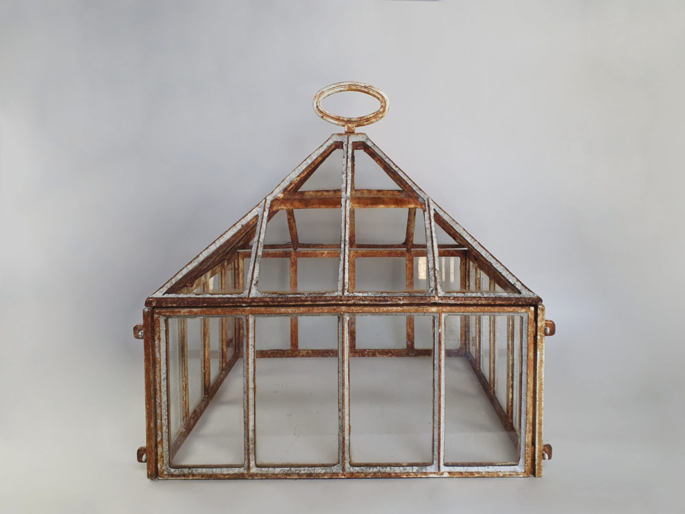 Antique iron and glass Garden Cloche