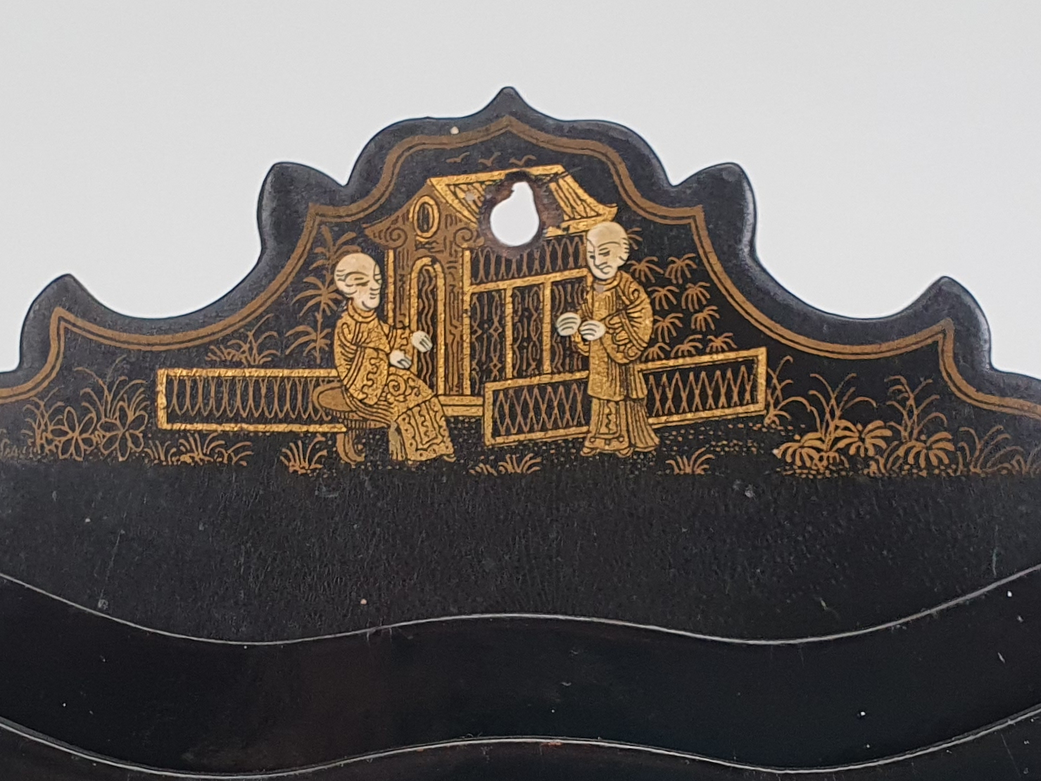 Antique Japanese Chinoiserie papier-mâché Letter Rack