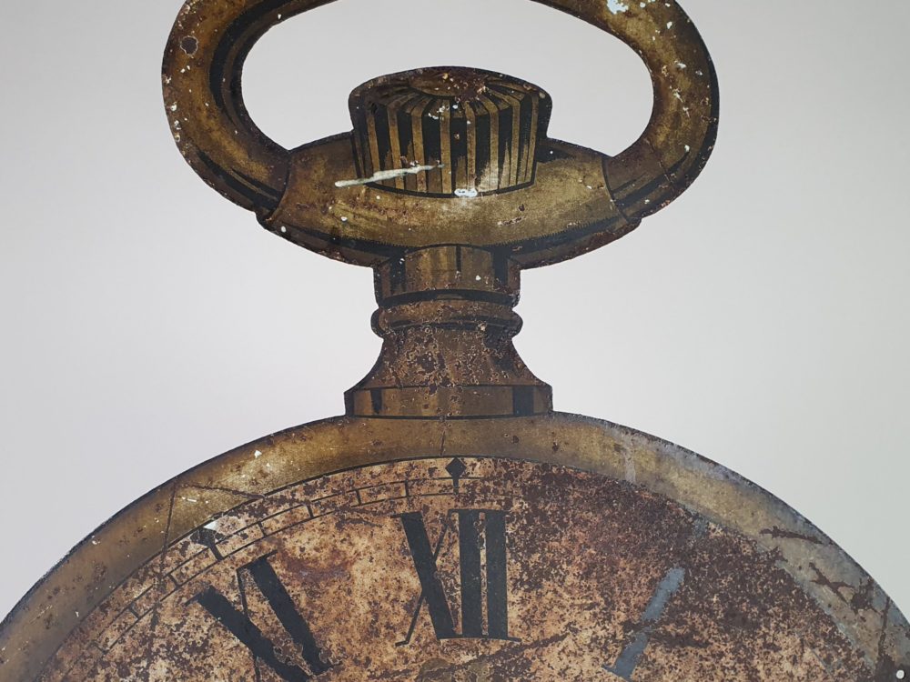 Antique Jeweller's Trade Sign in the form of a Fob Watch