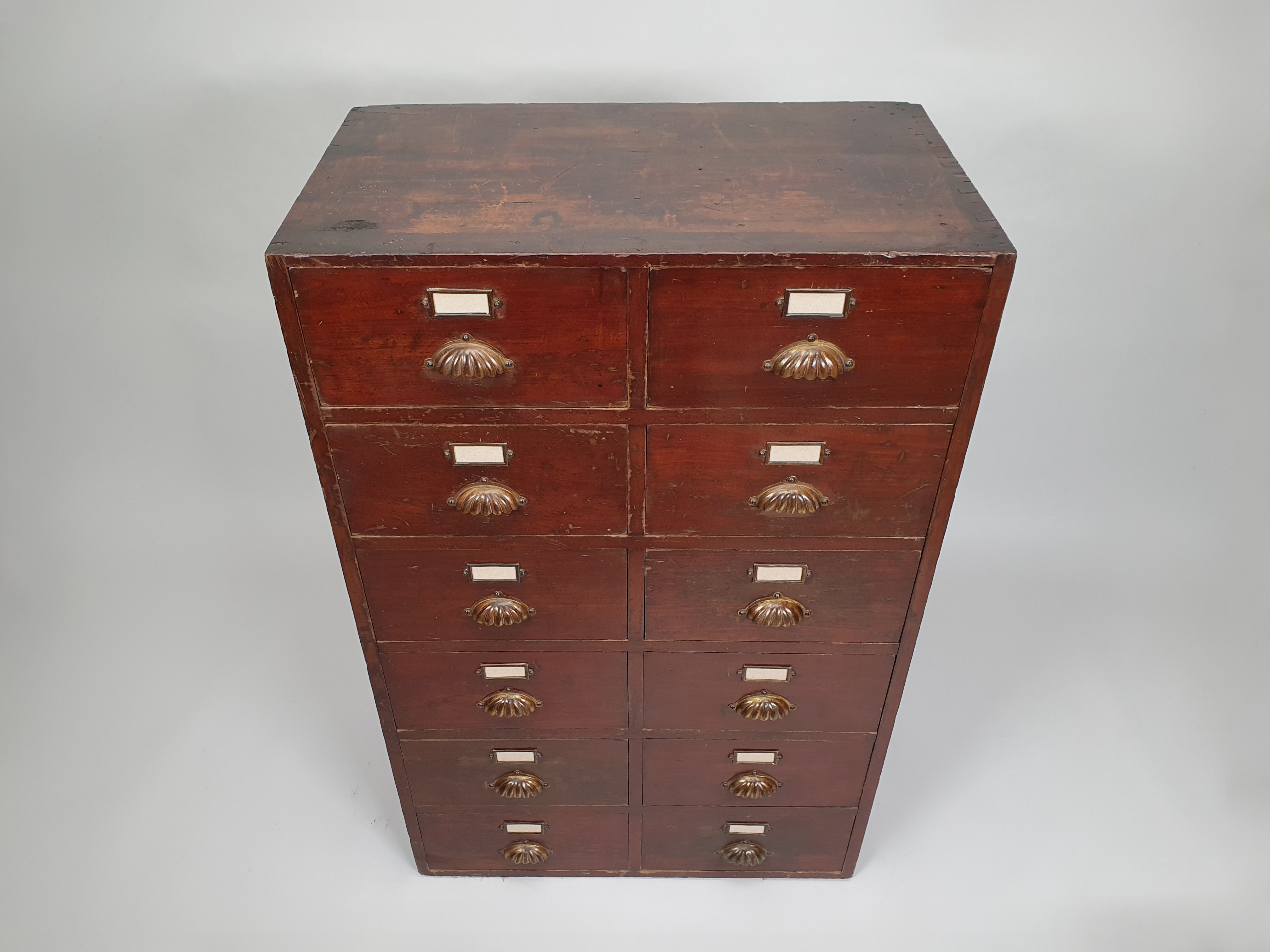 bank of drawers view of top