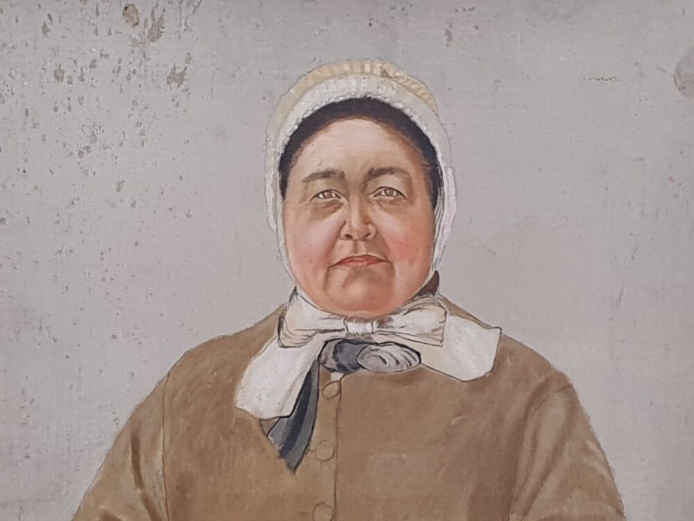 Antique oil painting -Naïve French 19th century portrait