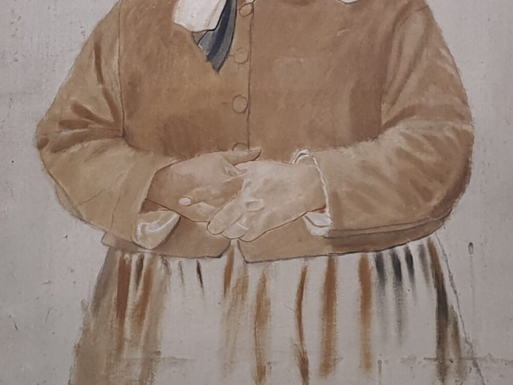Antique oil painting -Naïve French 19th century portrait
