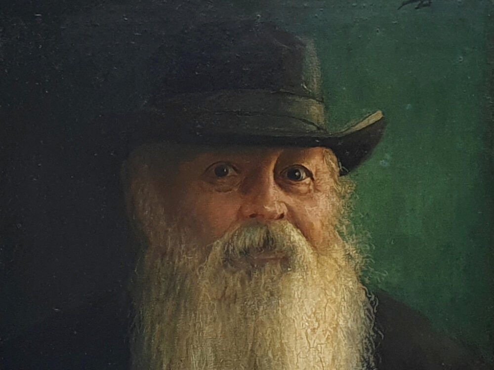 Antique oil painting - Portrait of a Bearded Man