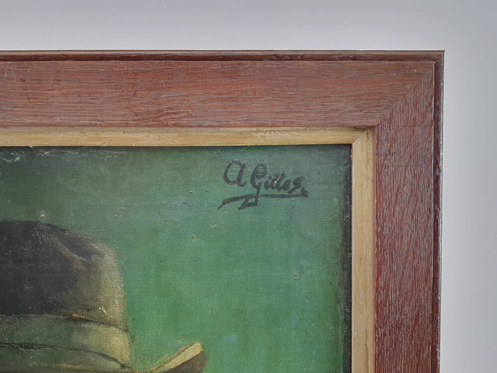 Antique oil painting - Portrait of a Bearded Man