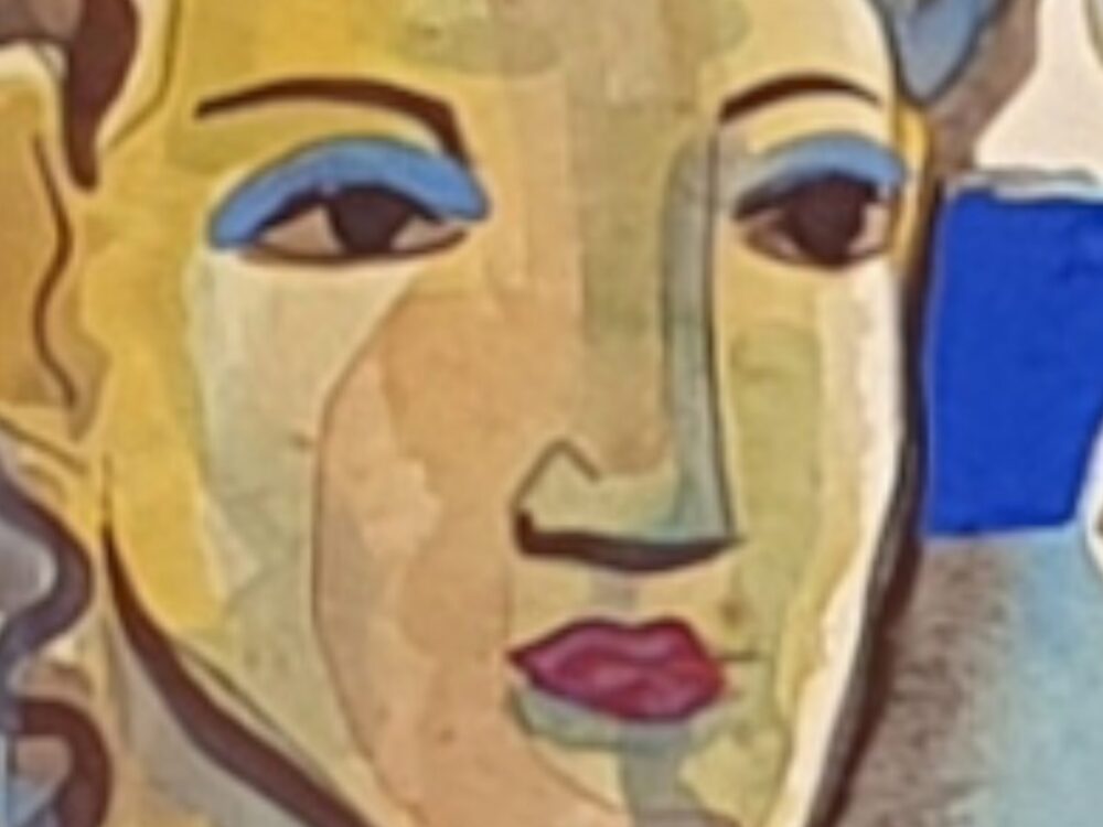 Antique painting - Two Faces by Ignasi Vidal