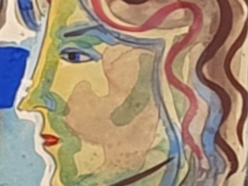 Antique painting - Two Faces by Ignasi Vidal