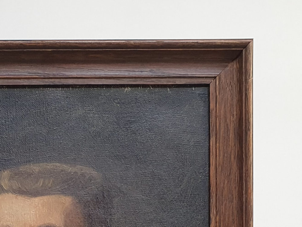 Antique portrait of a French man with a moustache, oil on canvas