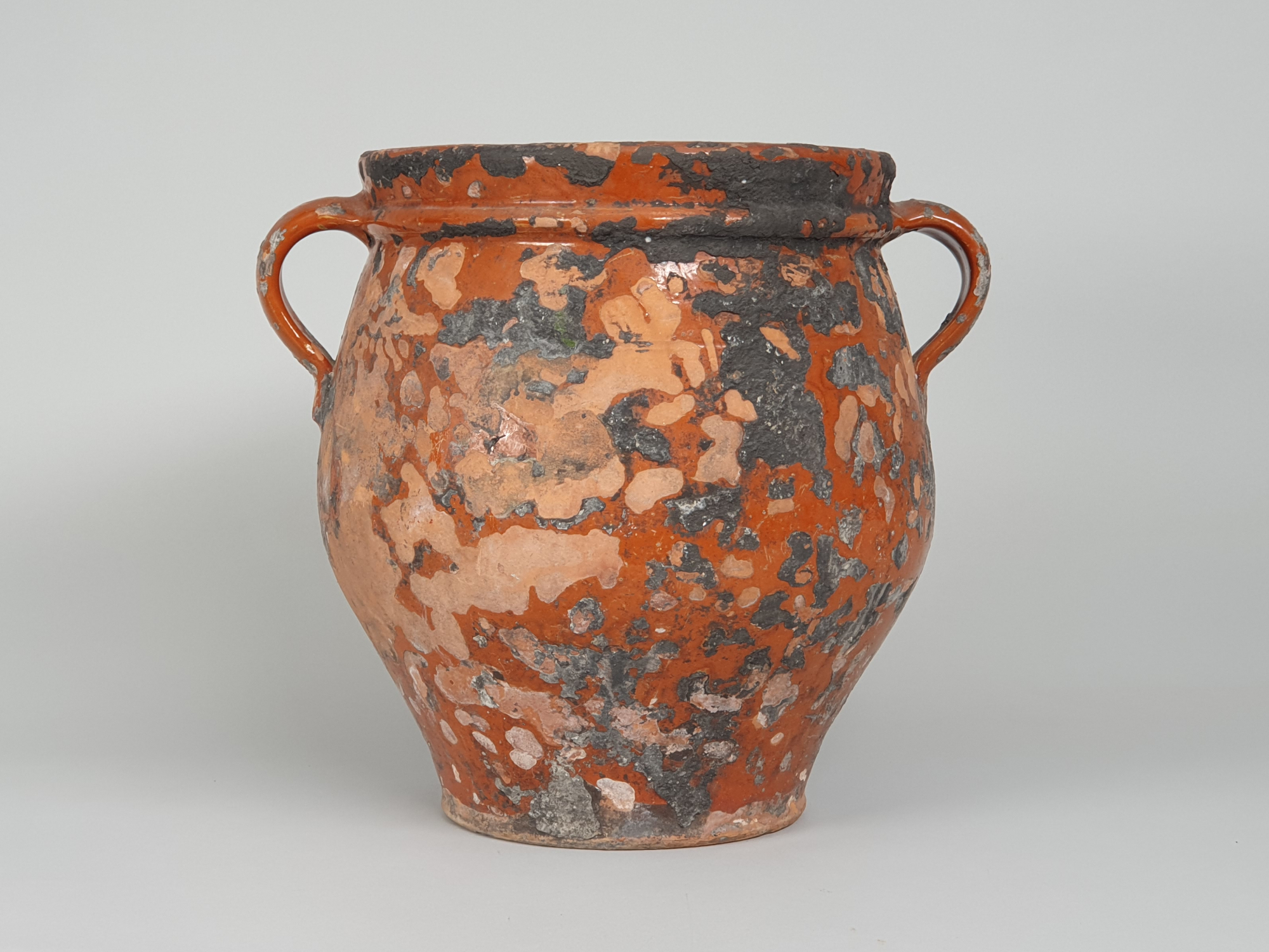 Antique rustic pottery French terracotta decorative earthenware Pot 