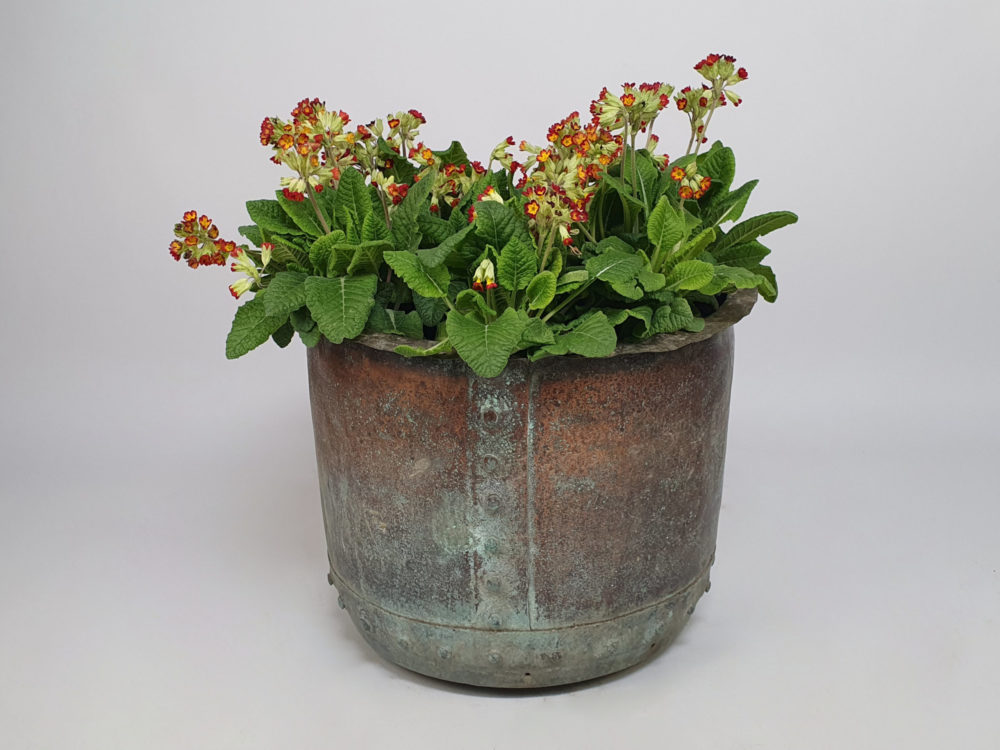 19th century antique English rivetted copper Planter