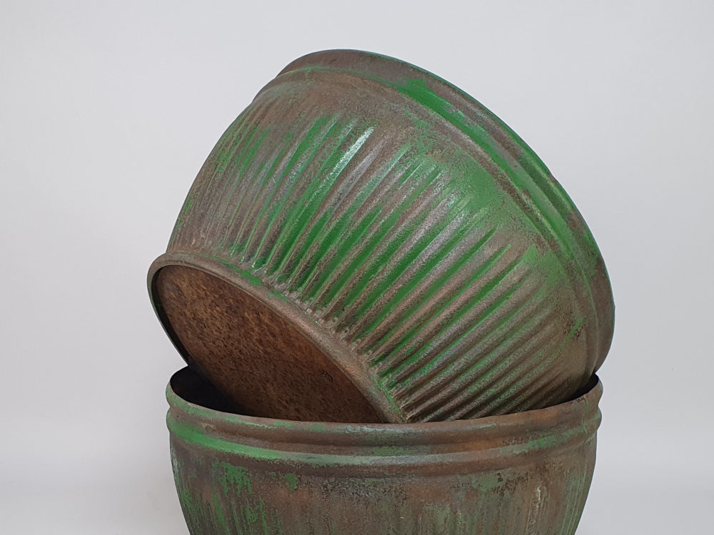 Pair of large early 20th century Dolly Tubs in original green paint