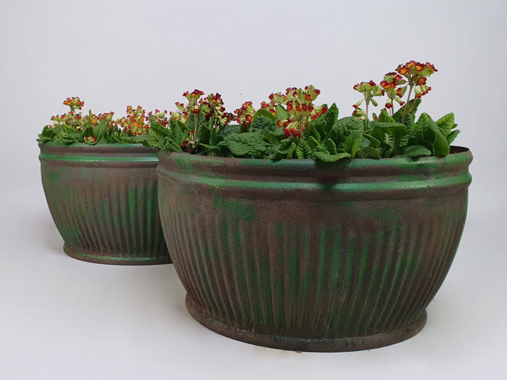 Pair of large early 20th century Dolly Tubs in original green paint